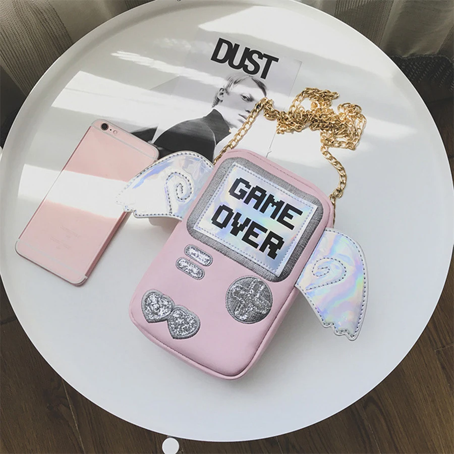 Модная забавная Милая персональная сумка мессенджер с надписью в форме игры