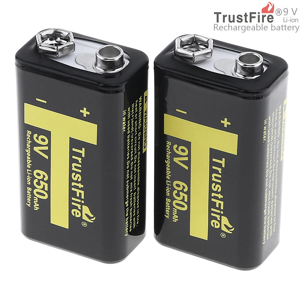 Литий ионный аккумулятор TrsutFire 9 в 650 мАч с пластиковым чехлом аккумуляторные