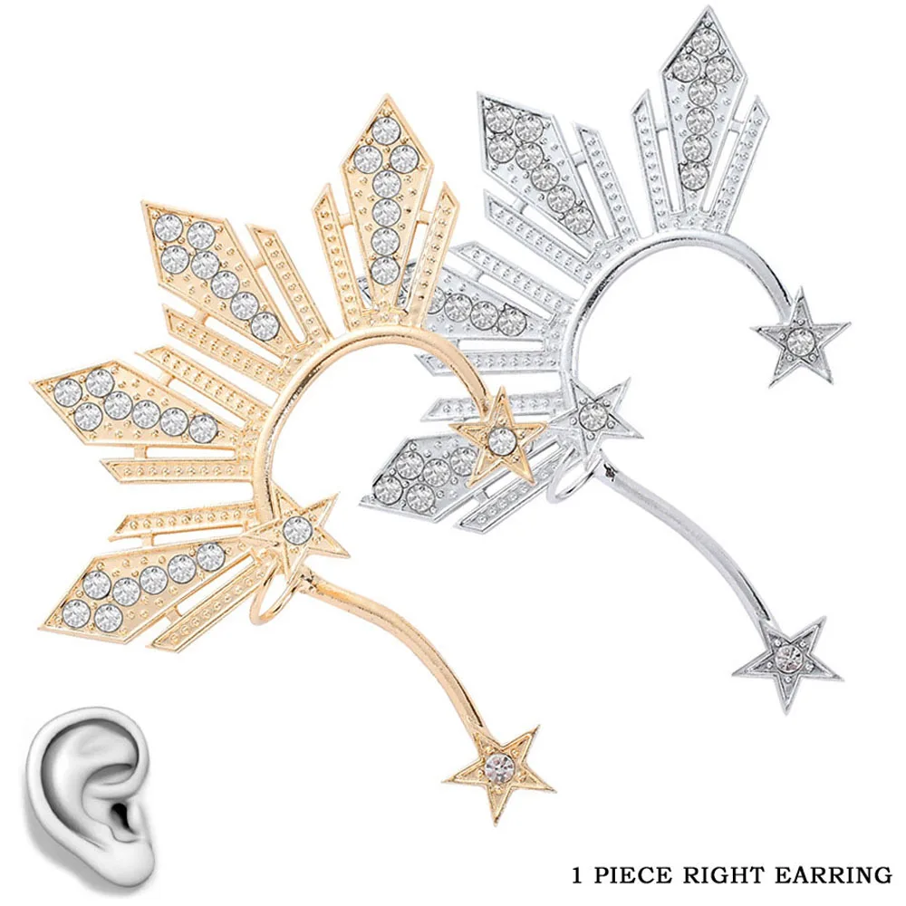 1 шт. большие серьги-каффы для ушей в стиле панк не пирсинг клипсы женщин и девушек