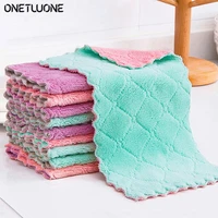 2510pcs microfiber kitchen towel double layer absorbent glass cleaning cloths wipes window car towel rag kitchen accessories