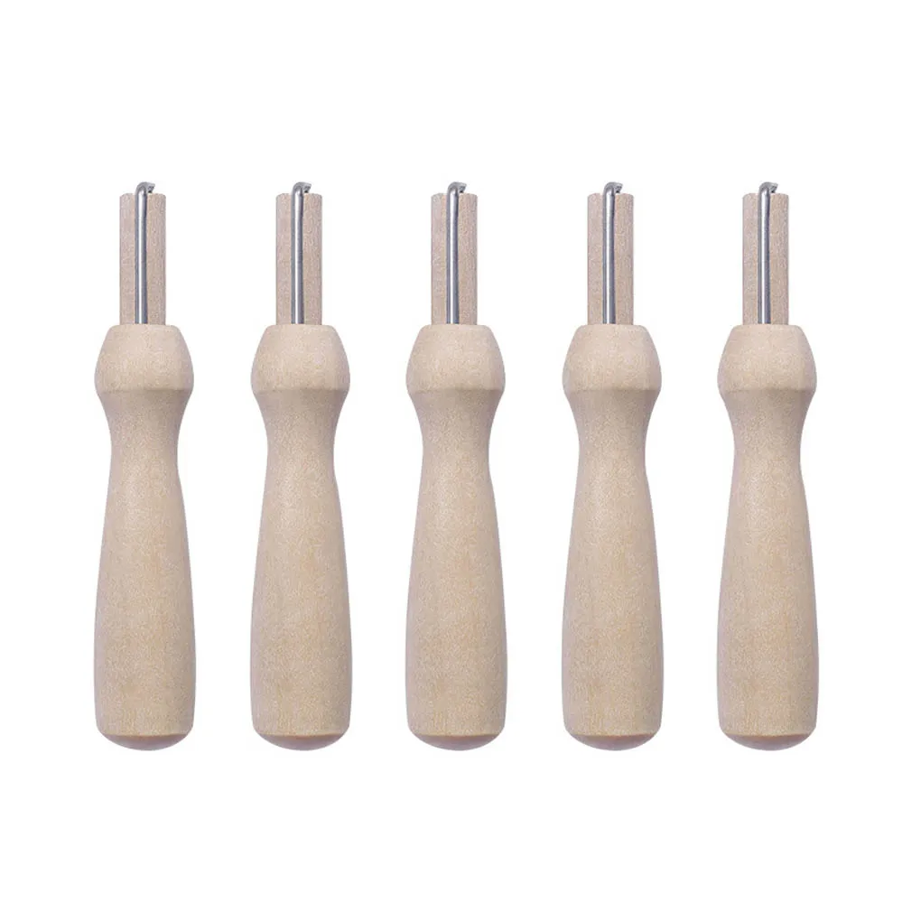 

5pcs Wooden Handle Holder with Felting Needles DIY Craft Sewing Needlework Felt Hand Needles Tool