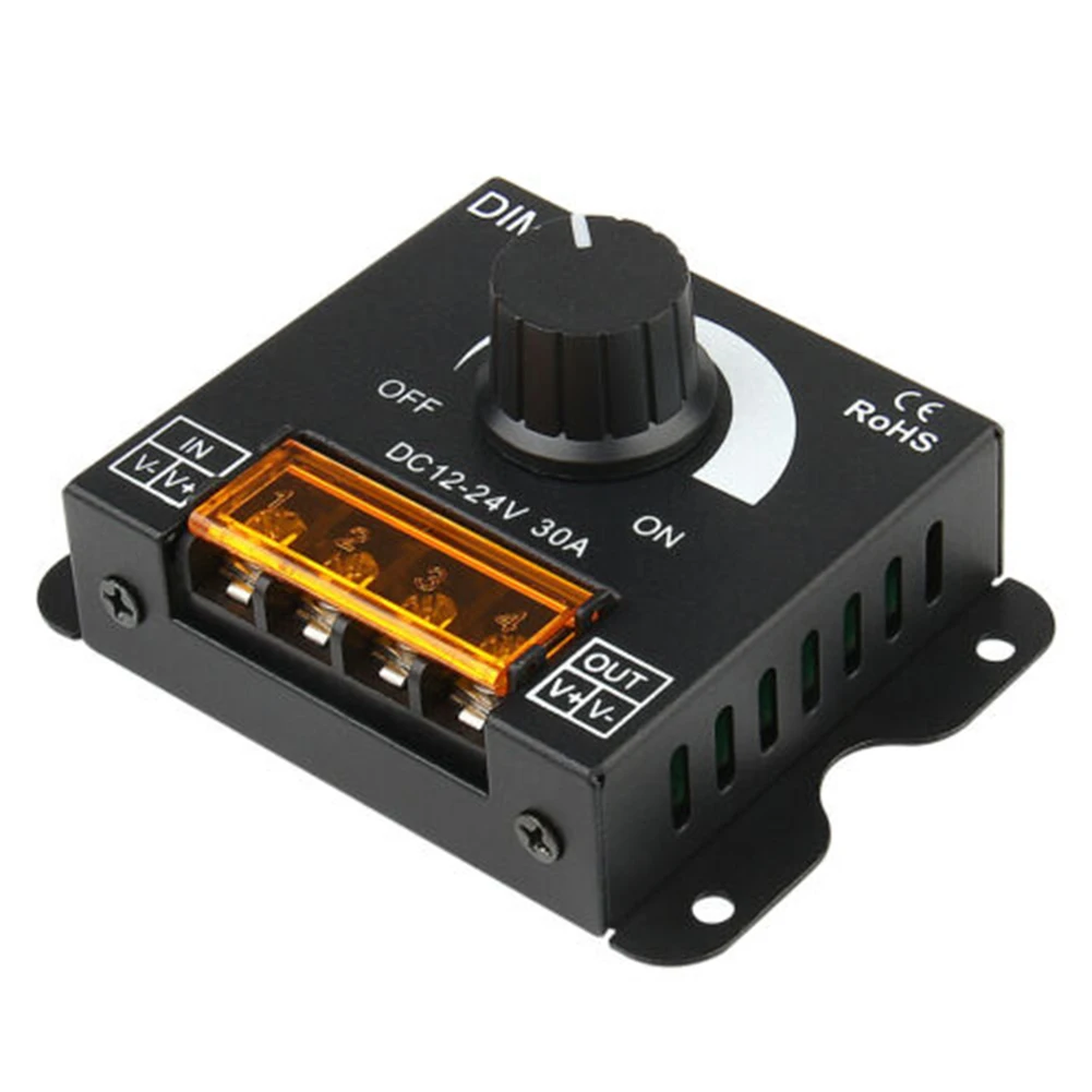 DC12V-24V PWM Digital Dimmer 30A Dimmer with Knob ON / OFF Switch Adjustable Brightness for LED Light Bar LED Dimmer