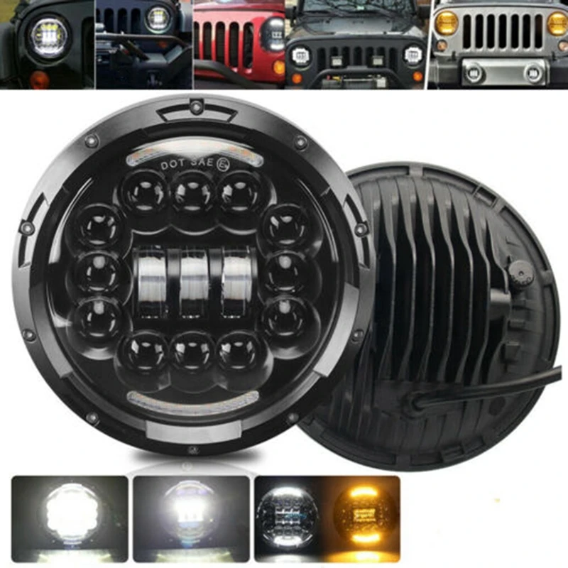 7 дюймовый круглый светодиодный головной светильник сигнала поворота DRL лампа
