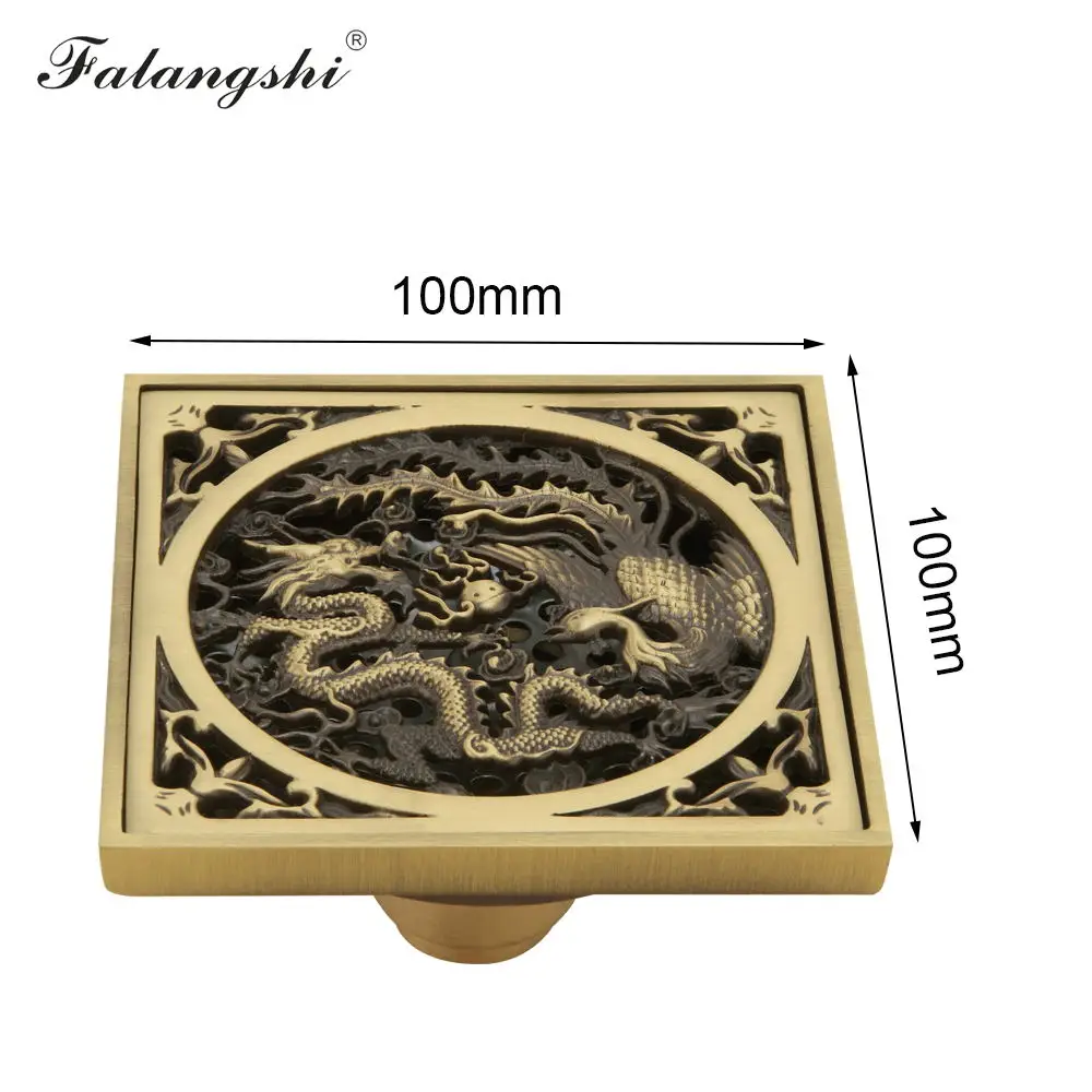 100х100 мм Сливная крышка для пола медный душевой трап с изображением античного