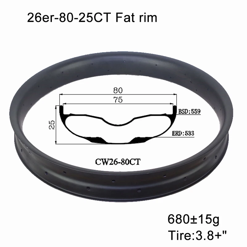 Карбоновые 26 дюймовые велосипедные диски aro plus fatbike wheel 65/80/90/100 мм глубина 25