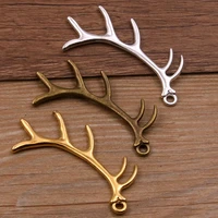 3pcs 3065mm metal alloy 3 color antlers deer head charms animal pendant for jewelry making diy handmade craft