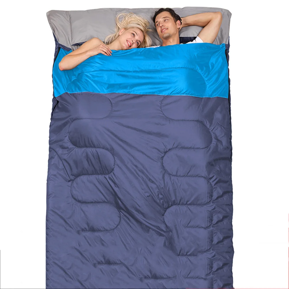 

Outdoor 2 People Double Cotton Camping Sleeping Bag Widen Thicken Can Removable Detachable Outdoor Sleeping Bags