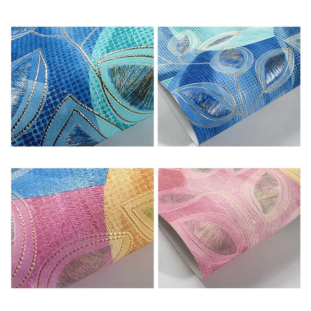 Настенная 3D бумага с павлиньими перьями новый средиземноморский стиль рулон