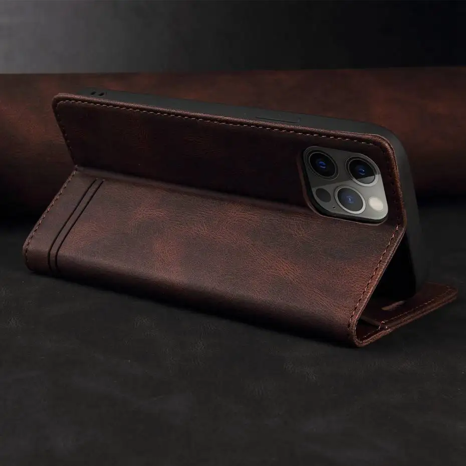 Luxury Flip Case For iPhone 12 11 Pro Max Mini Phone Wallet X XS XR 7 8 Plus Leather Cover Coque Funda | Мобильные телефоны и