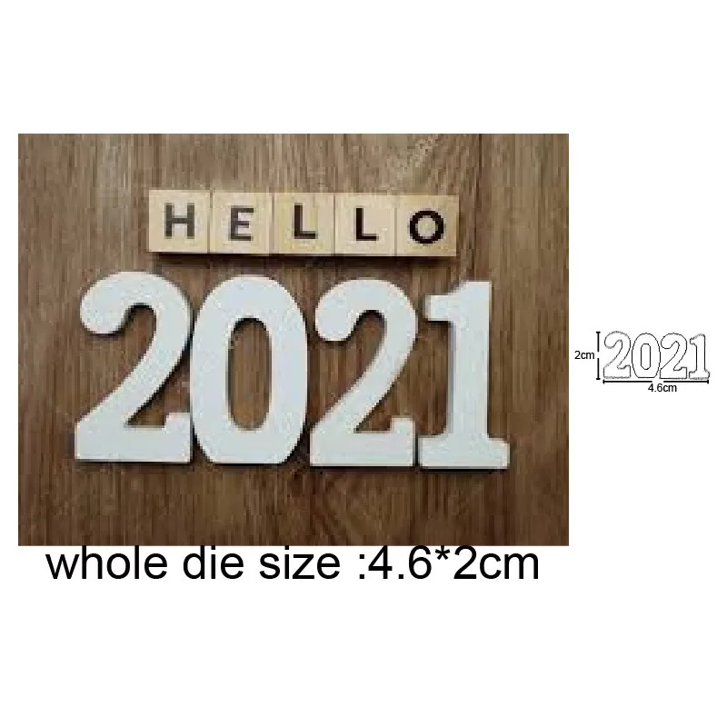 

happy new year 2021 Words Letter Metal Cutting Dies Scrapbooking Stencil DIY Paper Card Decorative Embossing Die Cut Craft Dies