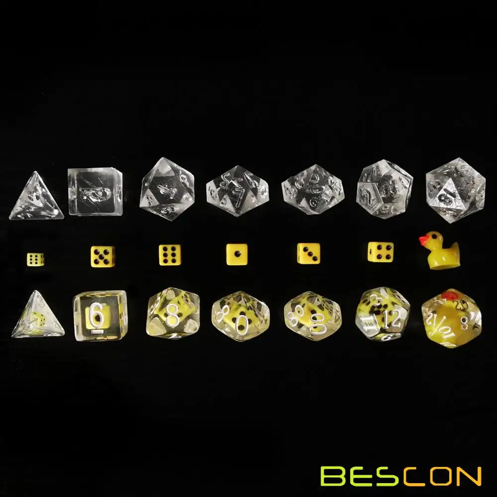 Bescon Новинка набор многогранных игральных костей желтая утка цвет