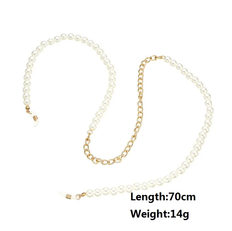 

Women Fashion Pearls Sunglasses Chains Gold Color Eyeglasses Chains Sunglasses Holder Necklace Eyewear Retainer Accessories