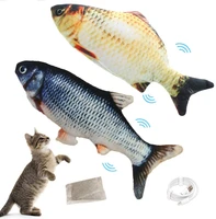 moving fish cat toyelectric flopping cat kicker fish toycatnip toysrealistic plush electric wagging fish toys simulation inte