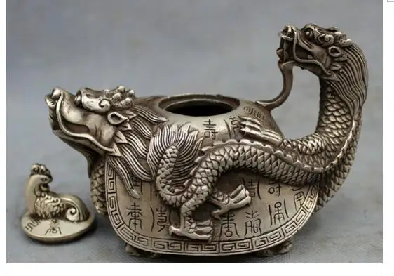 

decoration copper silver factory outlets Chinese Silver Longevity Shou Dragon Turtle Phoenix Statue Incense Burner Censer