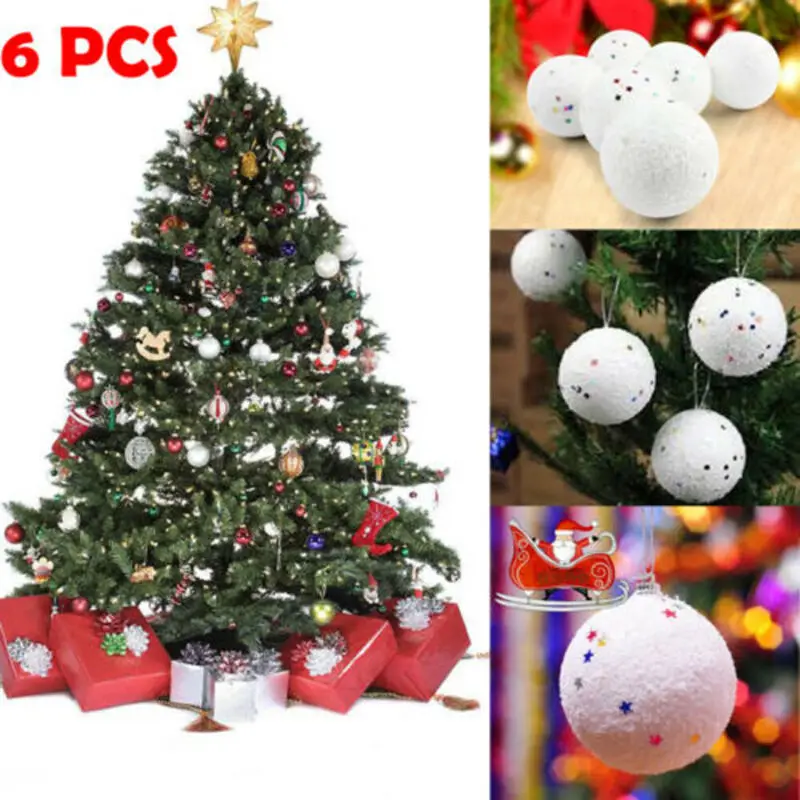 Christmas Pendent Party Suplies 6 pcs tree decoration pendant snowball Hanging Home Decor | Дом и сад