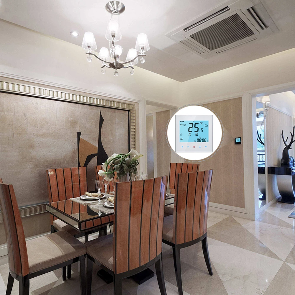 Центральный Кондиционер Термостат ЖК Программирование 2 трубы три скорости