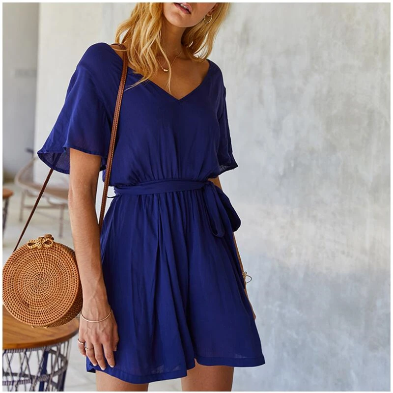 

Bohemian Style Playsuit Solid Sexy Rompers Short Overalls Top Macacao Feminino Women Clothes Casual Summer Beach Jumpsuit R633