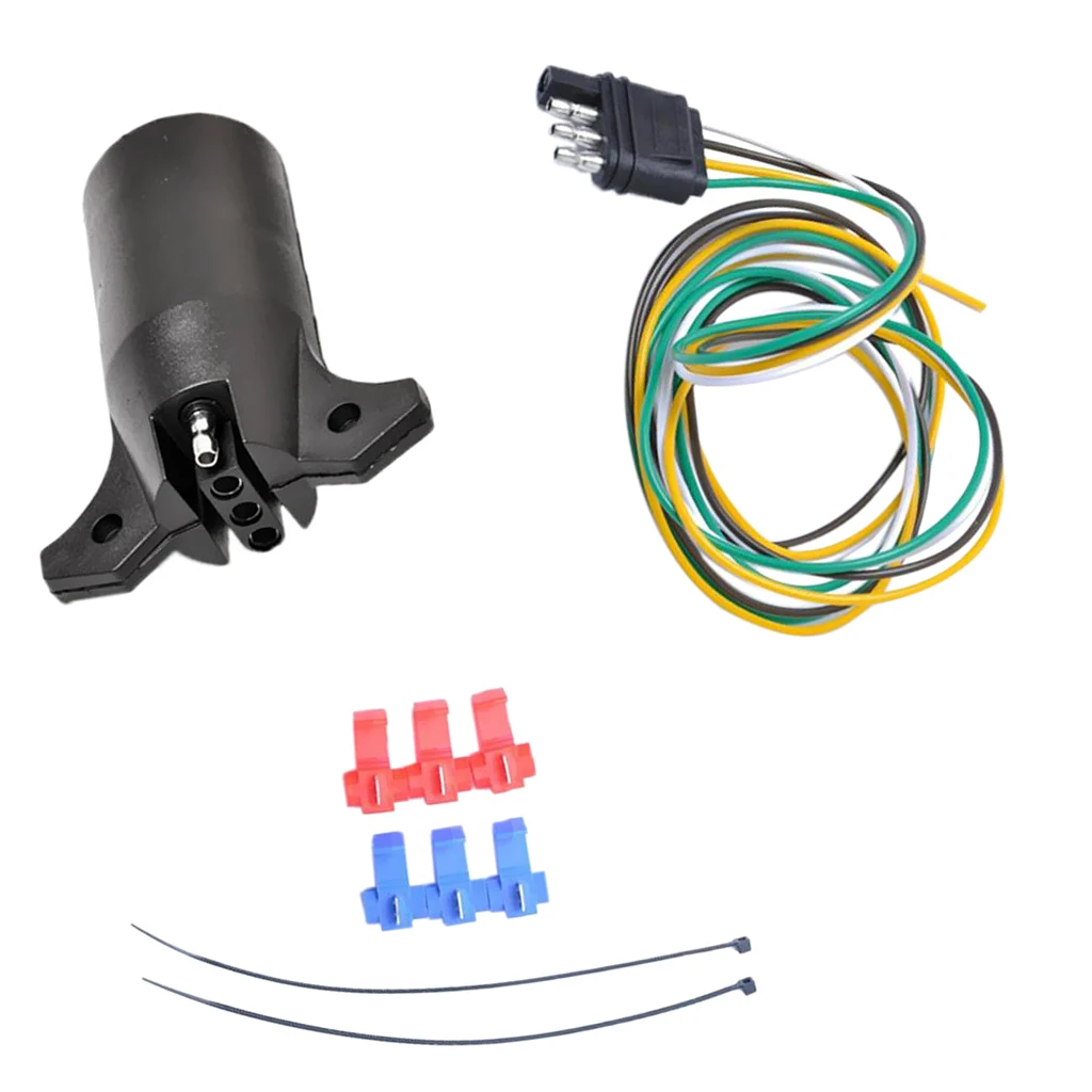 7 Pin To 4 Trailer RV Light Connector Adapter Plug With Extension Cable | Автомобили и мотоциклы