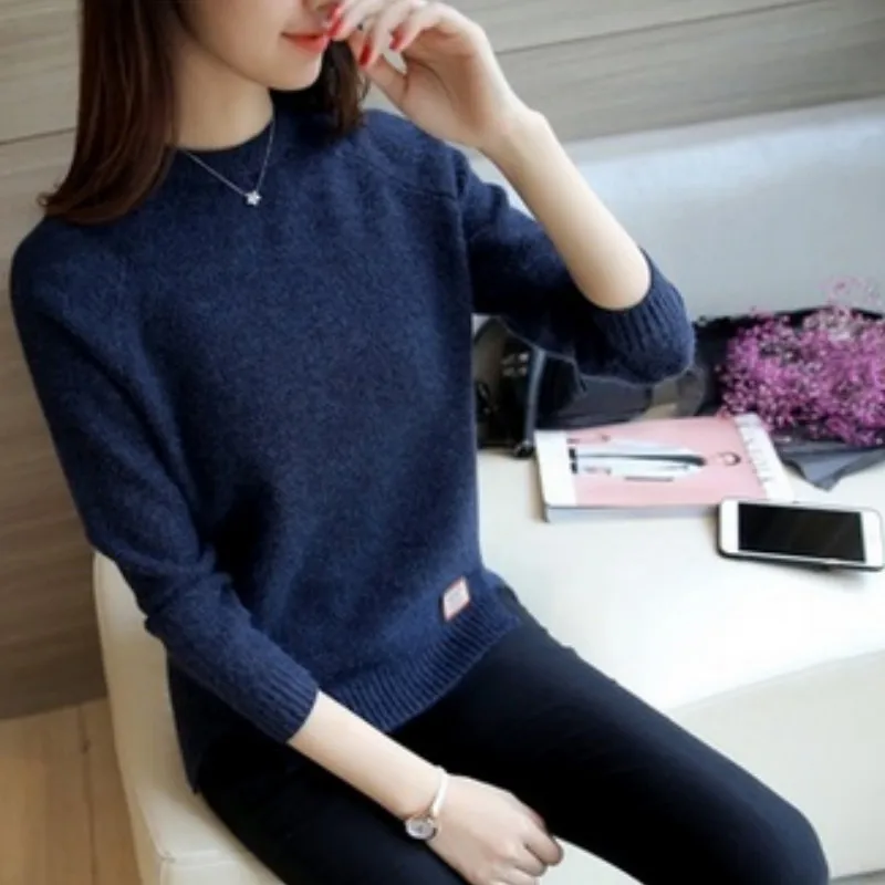 

2019 Autumn Women;s Sweaters and Pullovers Winter Long Sleeve Pull Femme Solid Pullover Female Casual Knitted Sweater Harajuku
