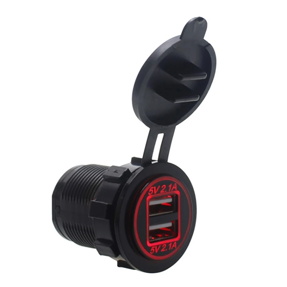 Двойной USB светодиодный водонепроницаемый автомобильный адаптер зарядного