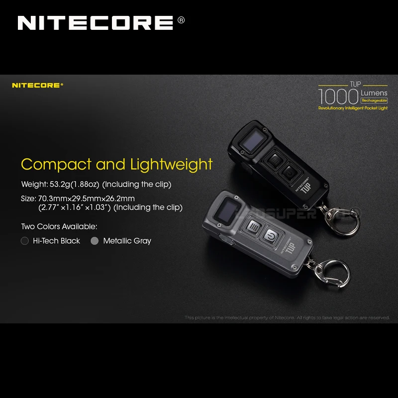 Оптовая цена NITECORE TUP CREE XP-L HD V6 светодиодный 1000 люмен революционный