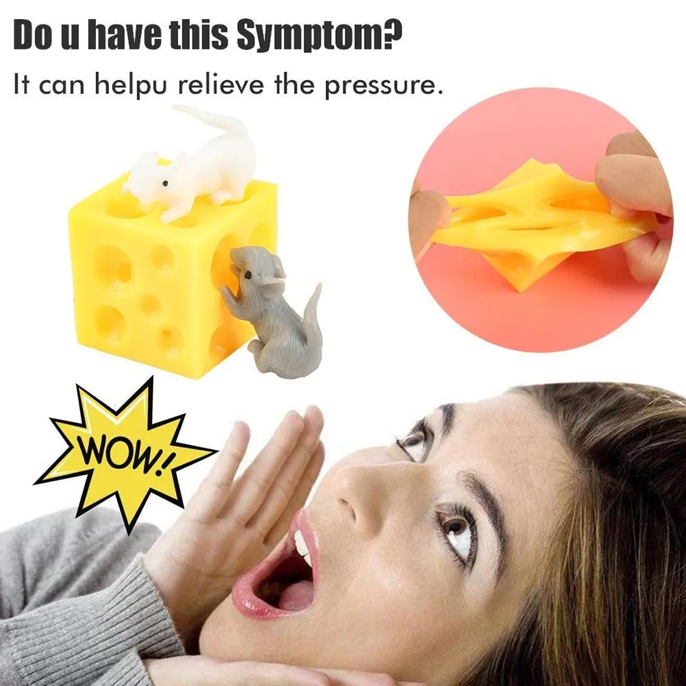 

Pinch Music Decompression Toy Mouse And Cheese Toy Mice Hide In Cheese Hole Block Stressbusting Fidget Toys Tricky Toys