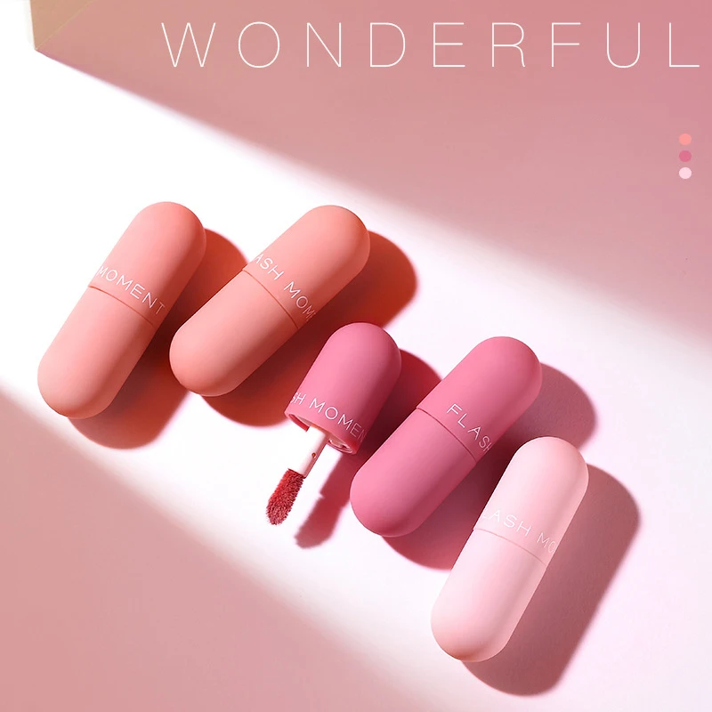 Мини помада 3 шт./компл. матовая бархатная стойкая водостойкая глазурованная
