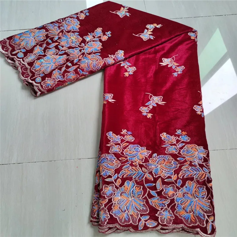

2020 New velvet Multicolor hot selling fast shipping French lace fabric sequins Nigeria Wedding party dress Africa lace fabric