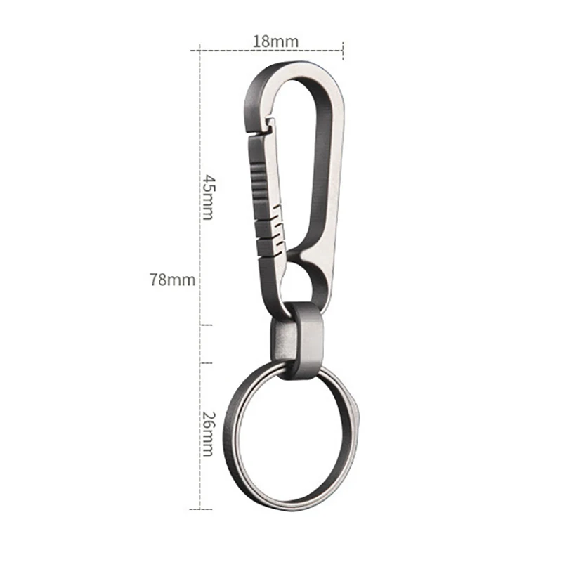

Titanium Alloy DIY Keychains Car Key Waist Keychain Pendant Practical High Load Capacity Anti-Rust Durable Backpack Keychain