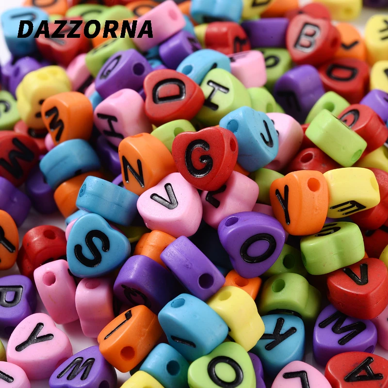 Бусины алфавита меланжевые в форме сердца 4 х7 мм 100 шт. | Украшения и аксессуары