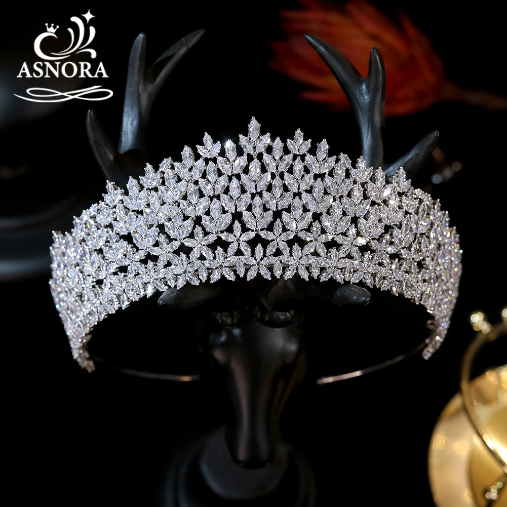 

New High Quality Cubic Zirconia Bridge Crown Headbands for Queen Gorgeous Crystal Tiaras Wedding Hair Jewelry Bride Accessories