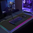 RGB игровой коврик для мыши, компьютерный геймерский коврик для мыши, большой игровой резиновый нескользящий коврик для мыши, большой коврик для мыши, ПК, ноутбука, клавиатуры