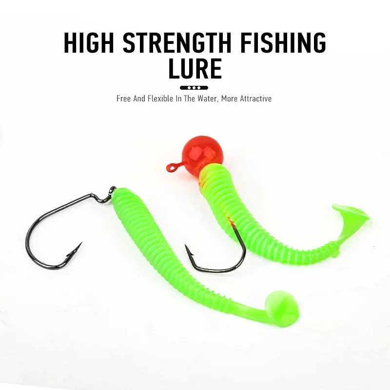 

Ardea Soft Lure jig lead Head Tackle fishing Tail Wobbler jigging Artificial Bait Carp Fishing Sea Bass Glow Pike Rockfish