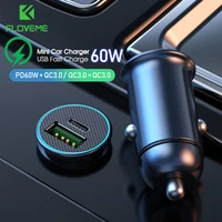 floveme car charger pd 60w fast usb phone charger qc 3 0 quick charge for iphone 12 11 dual usb type c charger for xiaomi 11 10s
