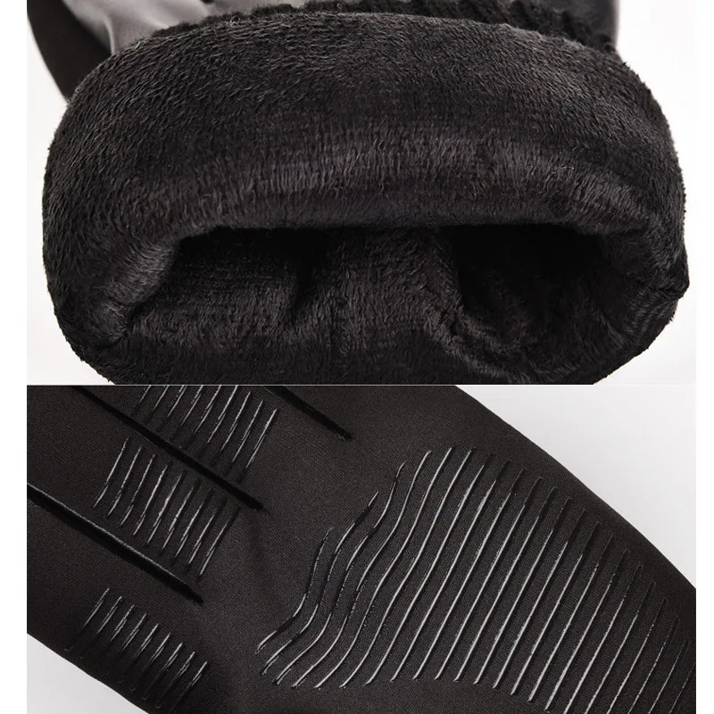 Мужские зимние теплые кожаные перчатки мужские мотоциклетные для сенсорных