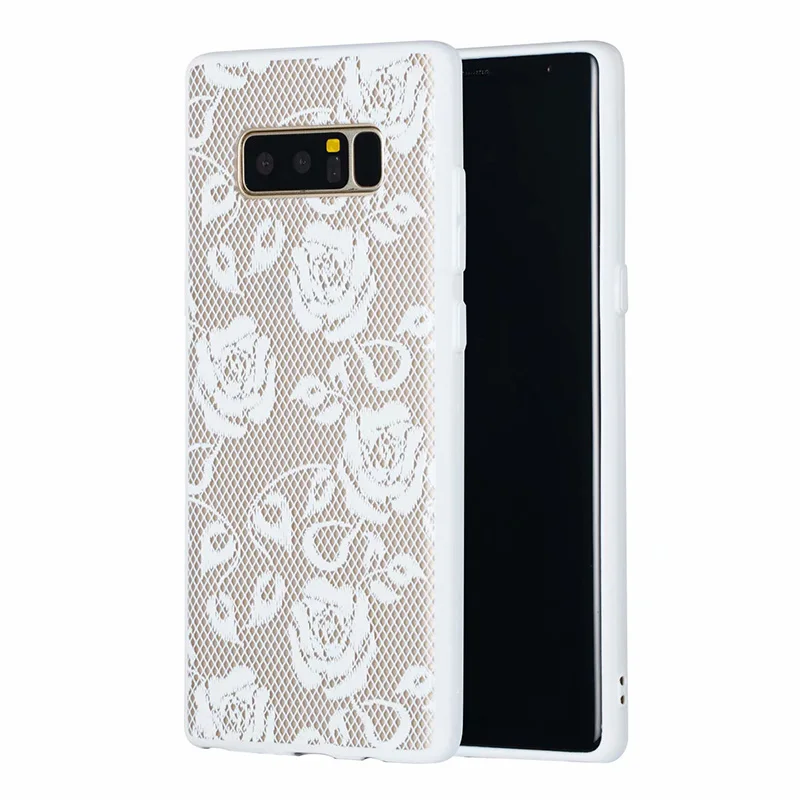 7 3D кружевной чехол для samsung S6 S7 край S8 S9 Plus Note 8 9 чехол с цветком розы на Galaxy A6 A8 плюс чехол для Galaxy A3 A5 A7 - Цвет: 7
