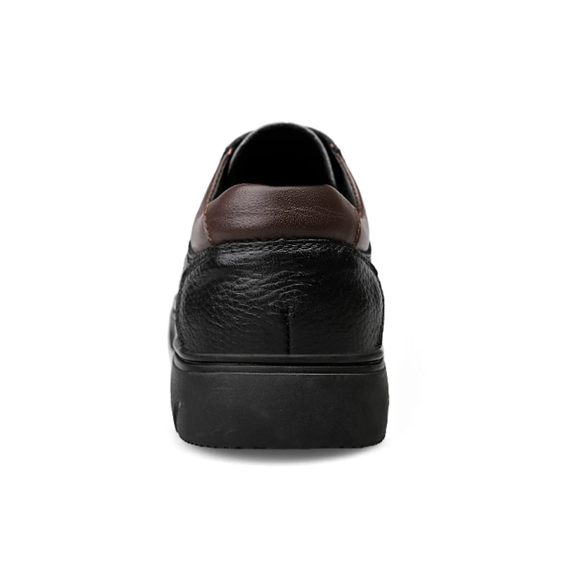 

men boat shoes genuine leather casual mens lace up black brown shoe 2020 spring autumn high quality chaussure homme cuir 38-46