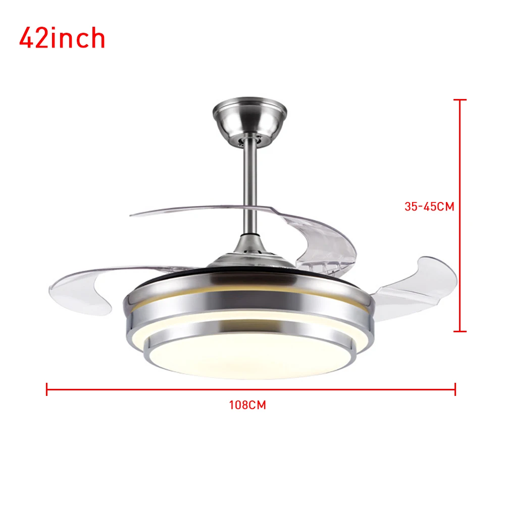 

LED ceiling fan lamp with remote control light 42 inch simple modern fashion living room dining room stealth