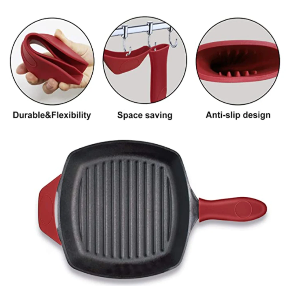 Силиконовые горячая ручка держатель чугунные ручки крышки 6 шт. помочь прихватка