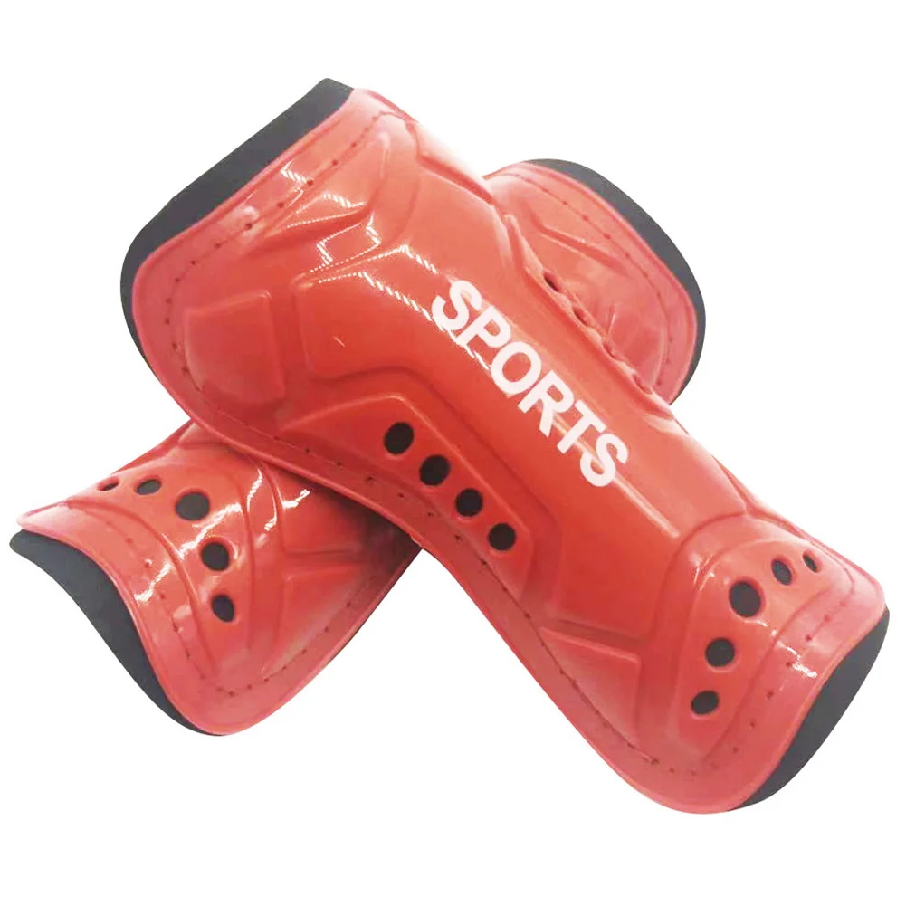 

2pcs Adults Soccer Shin Guard Pads Lightweight High Elastic Plastic Football Cuish Plate With Strap Breathable Shinguard