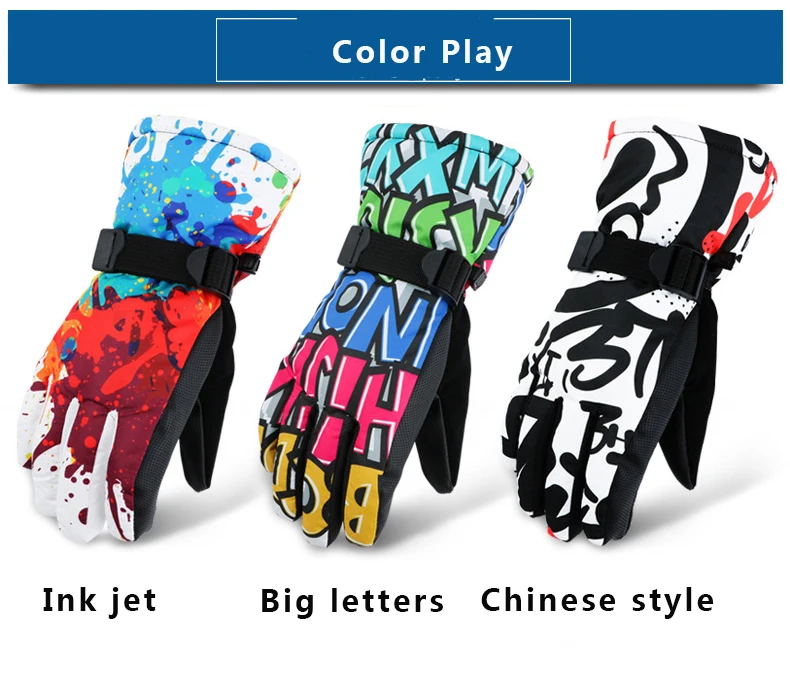 Facecozy Зимние перчатки для сноуборда, лыж для мужчин и женщин ветроустойчивый Влагоустойчивый термический перчатки толстое катание по горам мотоцикл снежные рукавицы