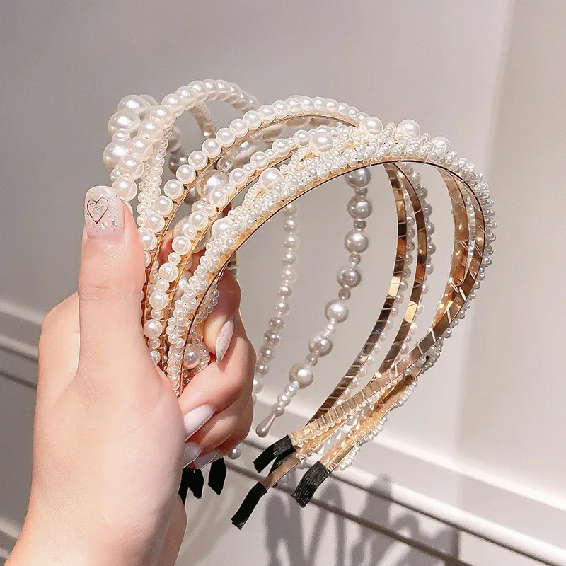 

2021 New Women Girl Hairpin Metal Hoop Hairstyle Hairpin Hair Accessories Pearl Fashion Banquest