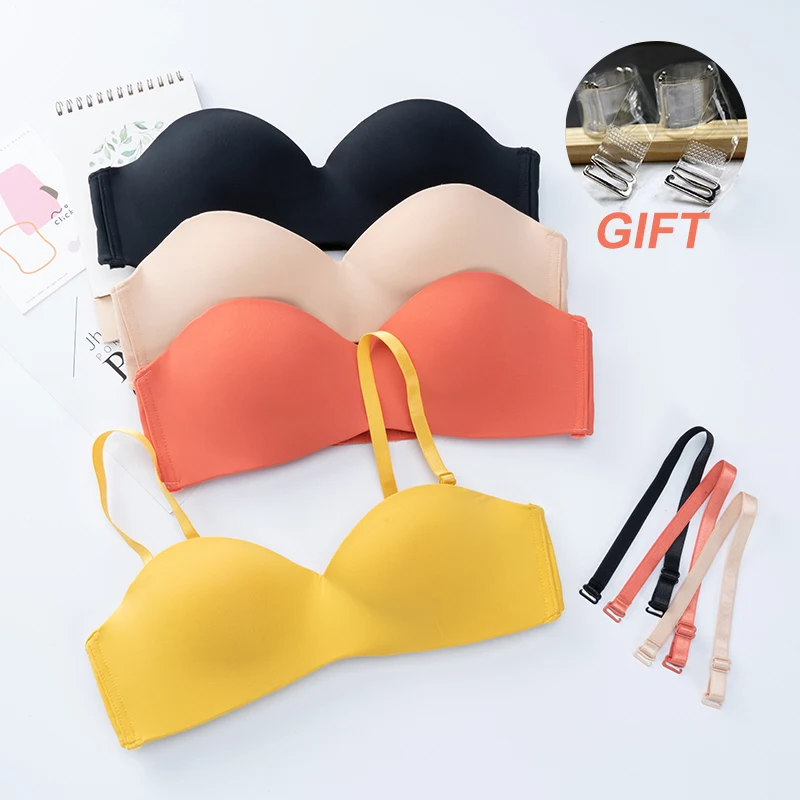 

Женский невидимый бюстгальтер без бретелек, Бралетт с чашкой 1/2, женское нижнее белье, сексуальное женское белье, бесшовное сексуальное ниж...