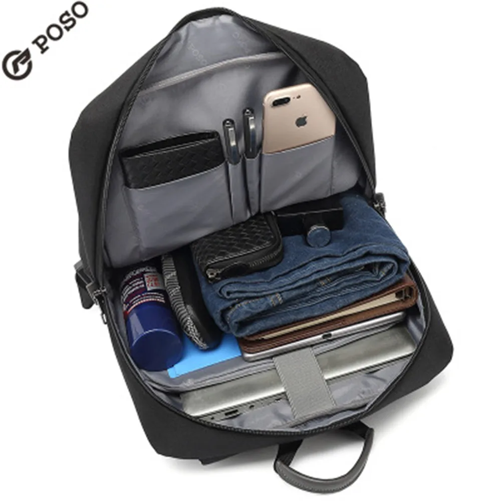 POSO рюкзак 15 6-дюймовый USB для ноутбука многофункциональный деловой