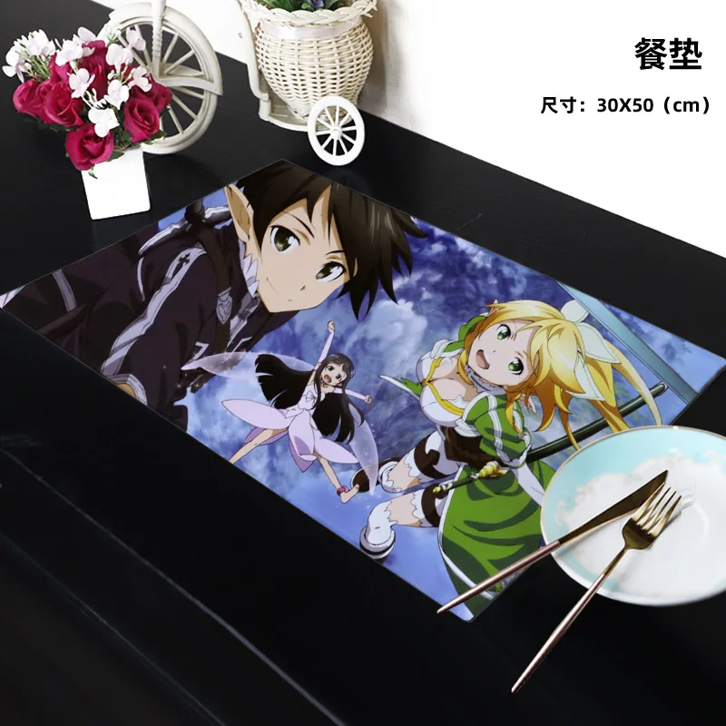 Sword Art Online 88741 Anime Customized Table Mat Cartoon Desk Mats Placemat Canvas Kitchen Household Decoration Gift | Дом и сад