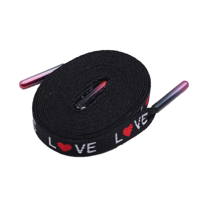 Weiou милые Шнурки плоские спортивные принты любовь полиэстер шнурки для женщин