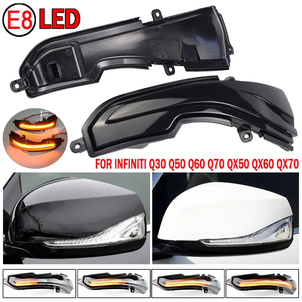 

2pcs Dynamic Rearview Mirror Blinker Turn Signal LED Light For Infiniti Q50 Q50S Q50L 2014 2015 2016 2017 2018