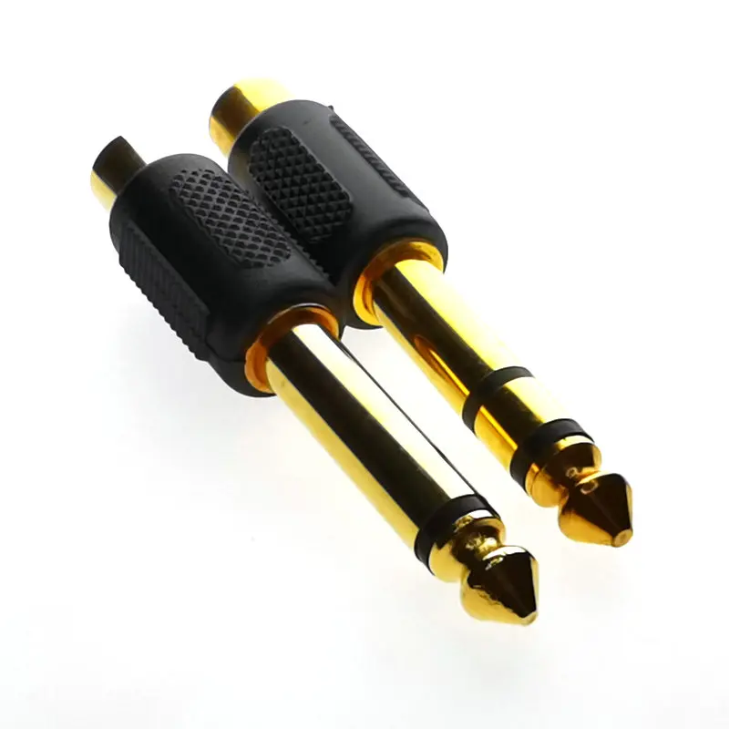 2 шт. Новинка 24K позолоченный штекер 6 35 мм к RCA разъему для AV Audio|Интегральные схемы|