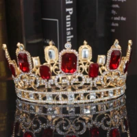 royal crystal tiaras and crowns king queen headpiece men women diadem pageant hair ornaments wedding hair jewelry accessories