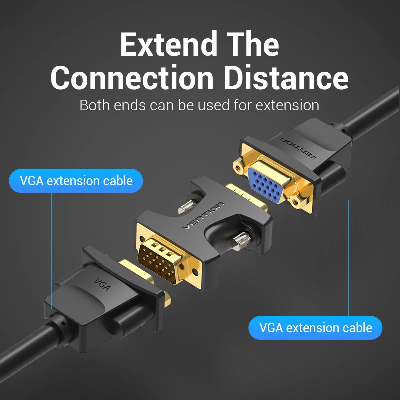 Vention VGA адаптер папа 15 Pin Удлинительный кабель разъем для ноутбука тв компьютера